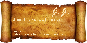 Jamnitzky Julianna névjegykártya